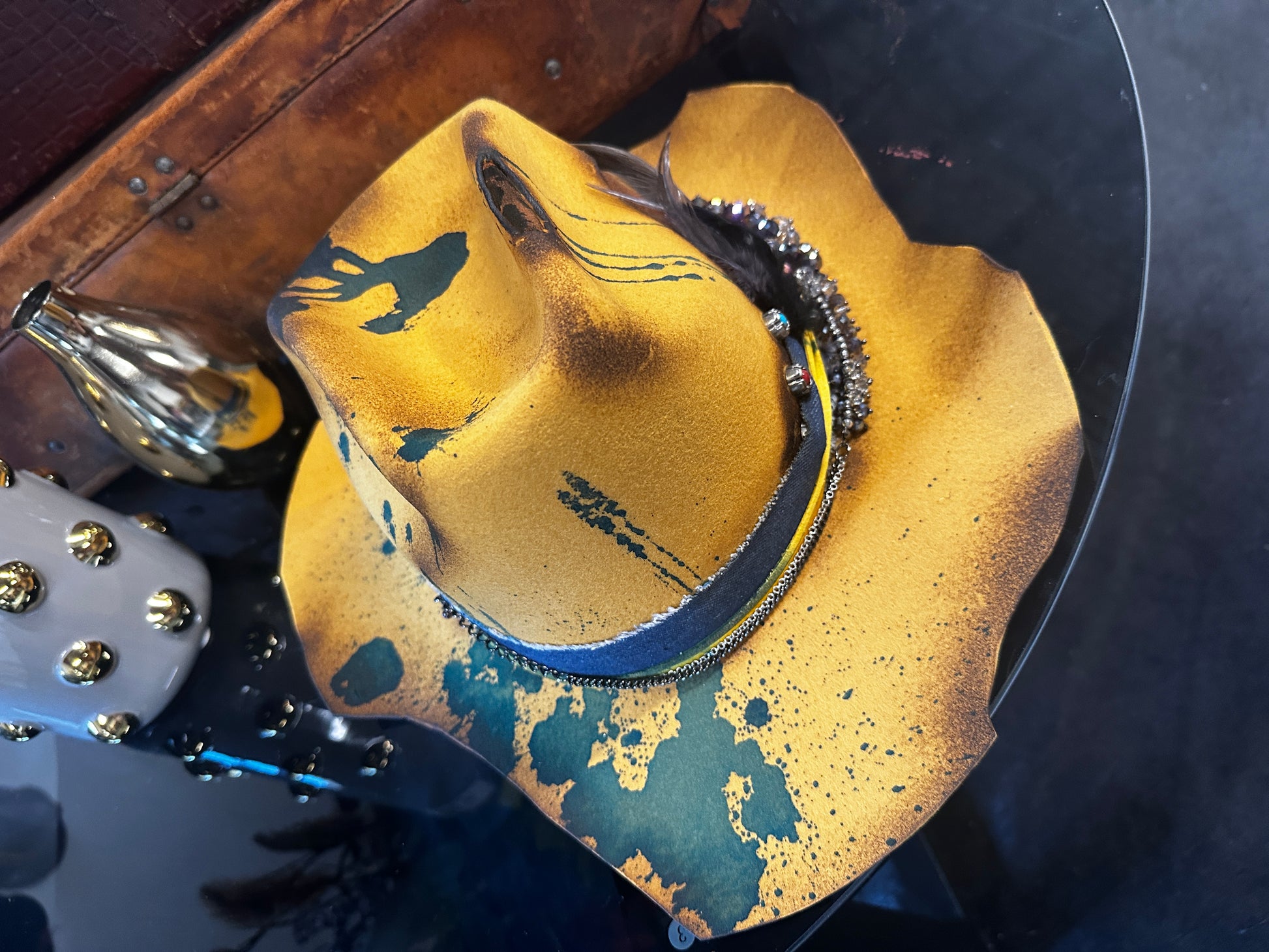 Stitched Yellow and Blue