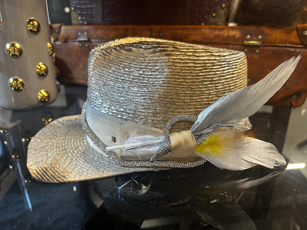 Silver sparkles cap