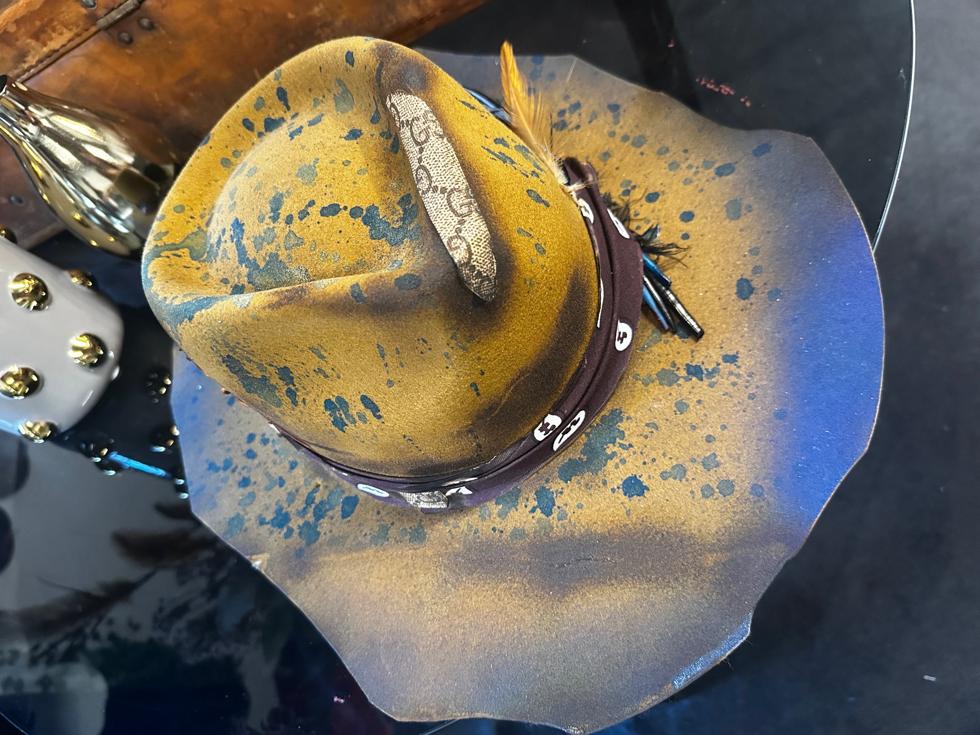 Stitched Blue and Yellow