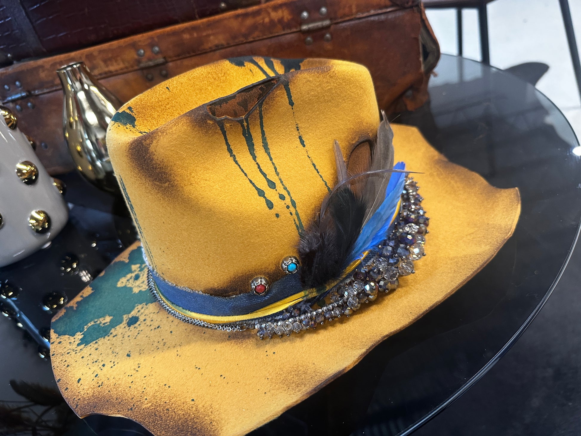 Stitched Yellow and Blue