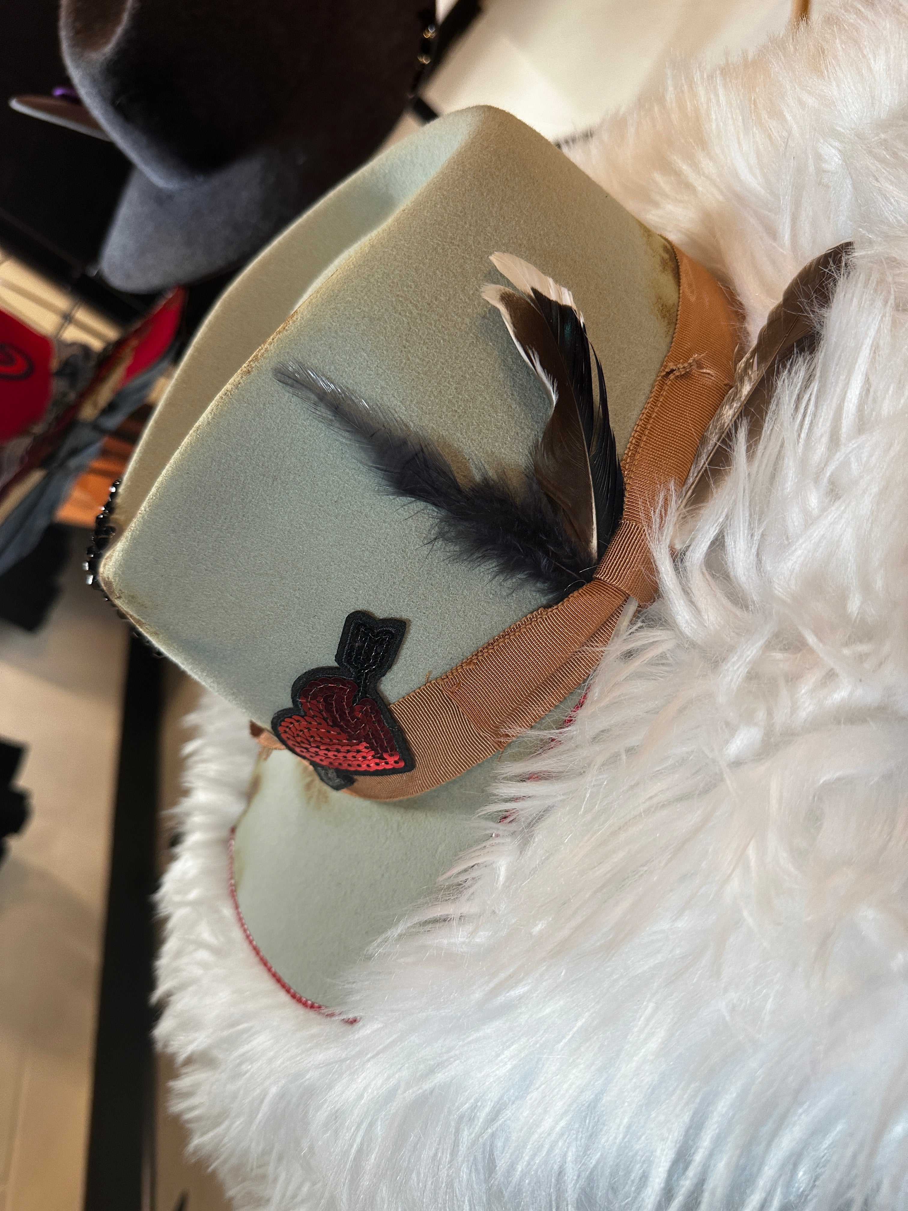 S/M - Blinged out mint cap - Fedora Designs