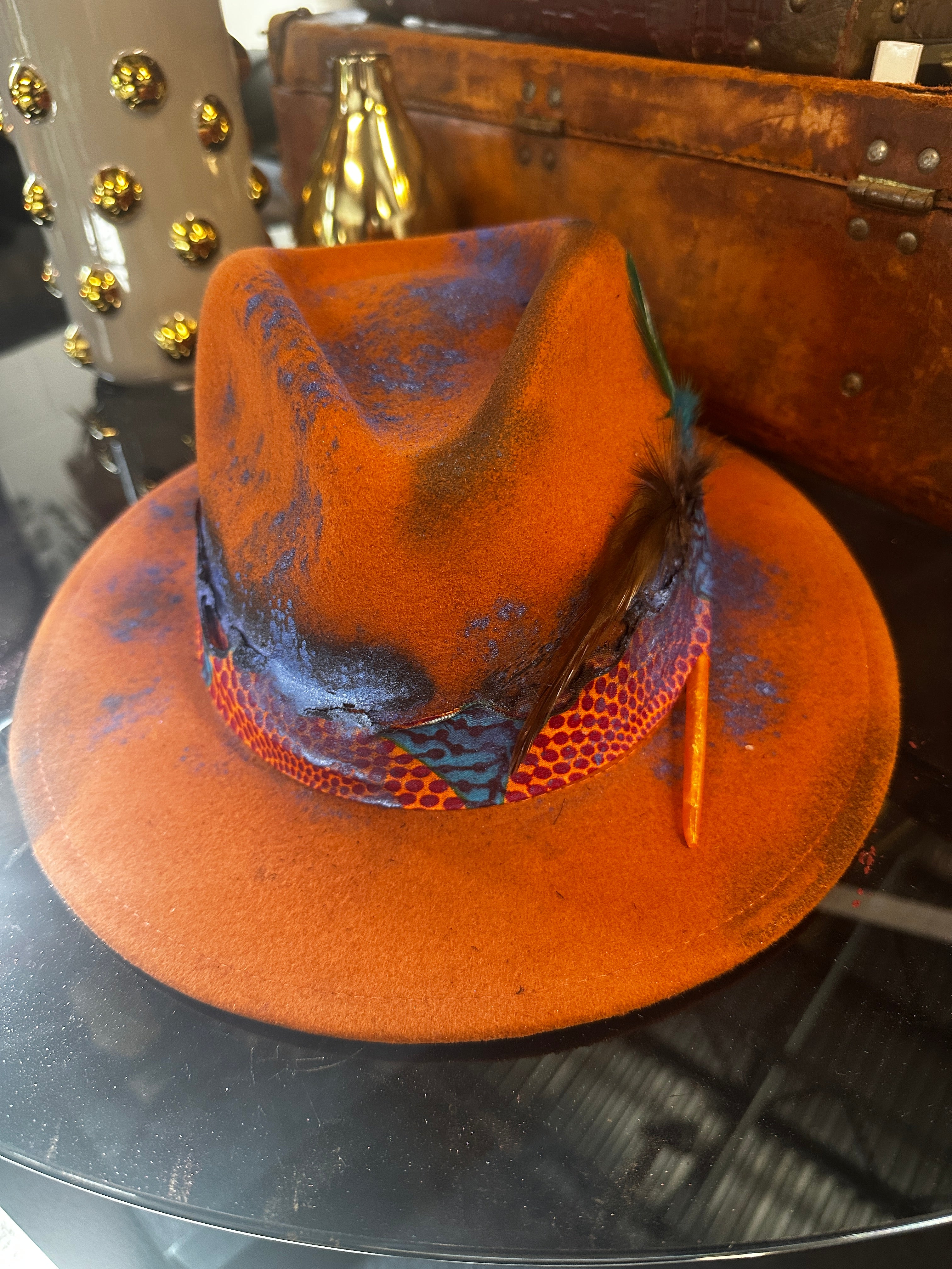 L - Orange blue - Fedora Designs