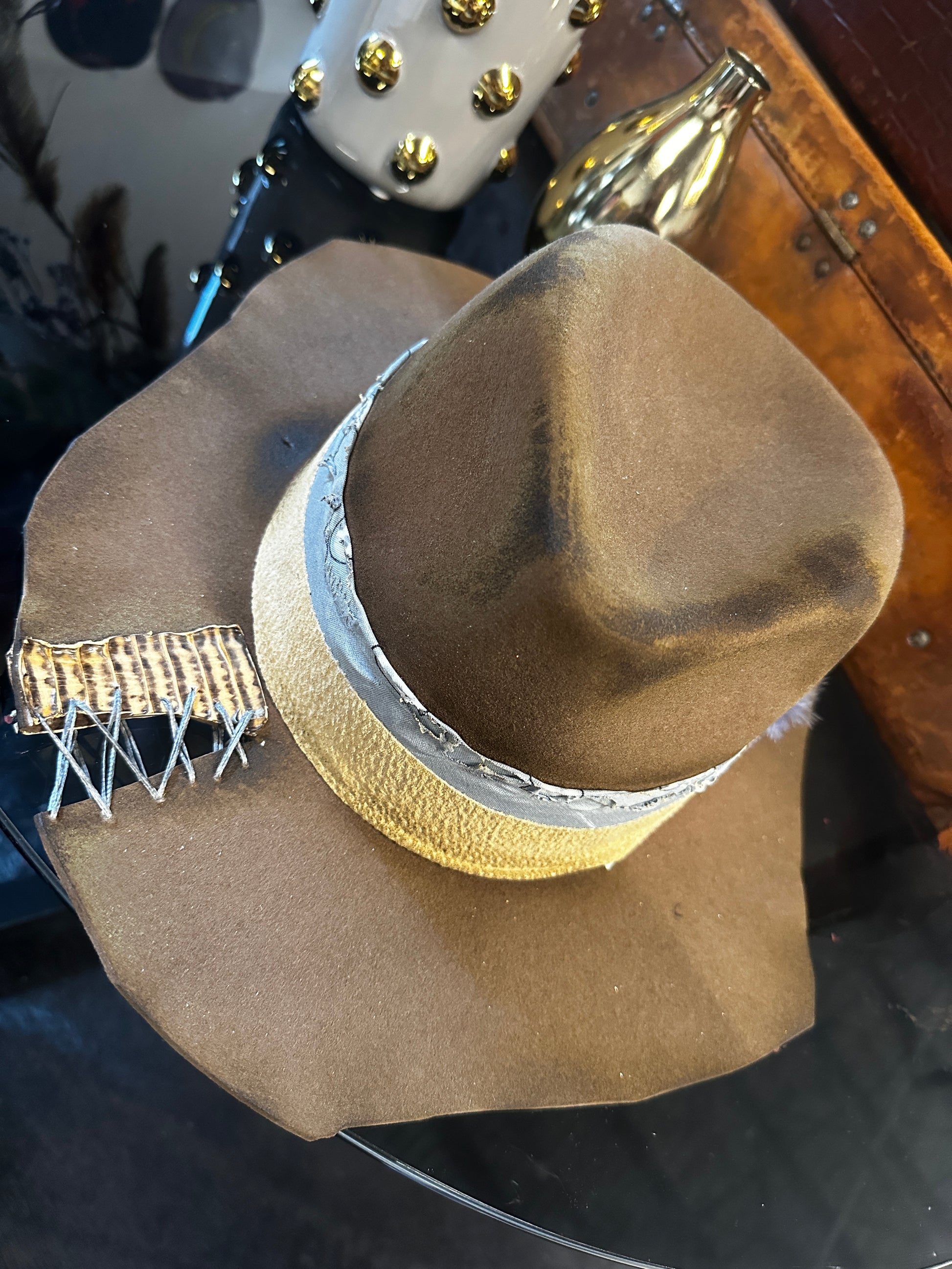 Stitched brown