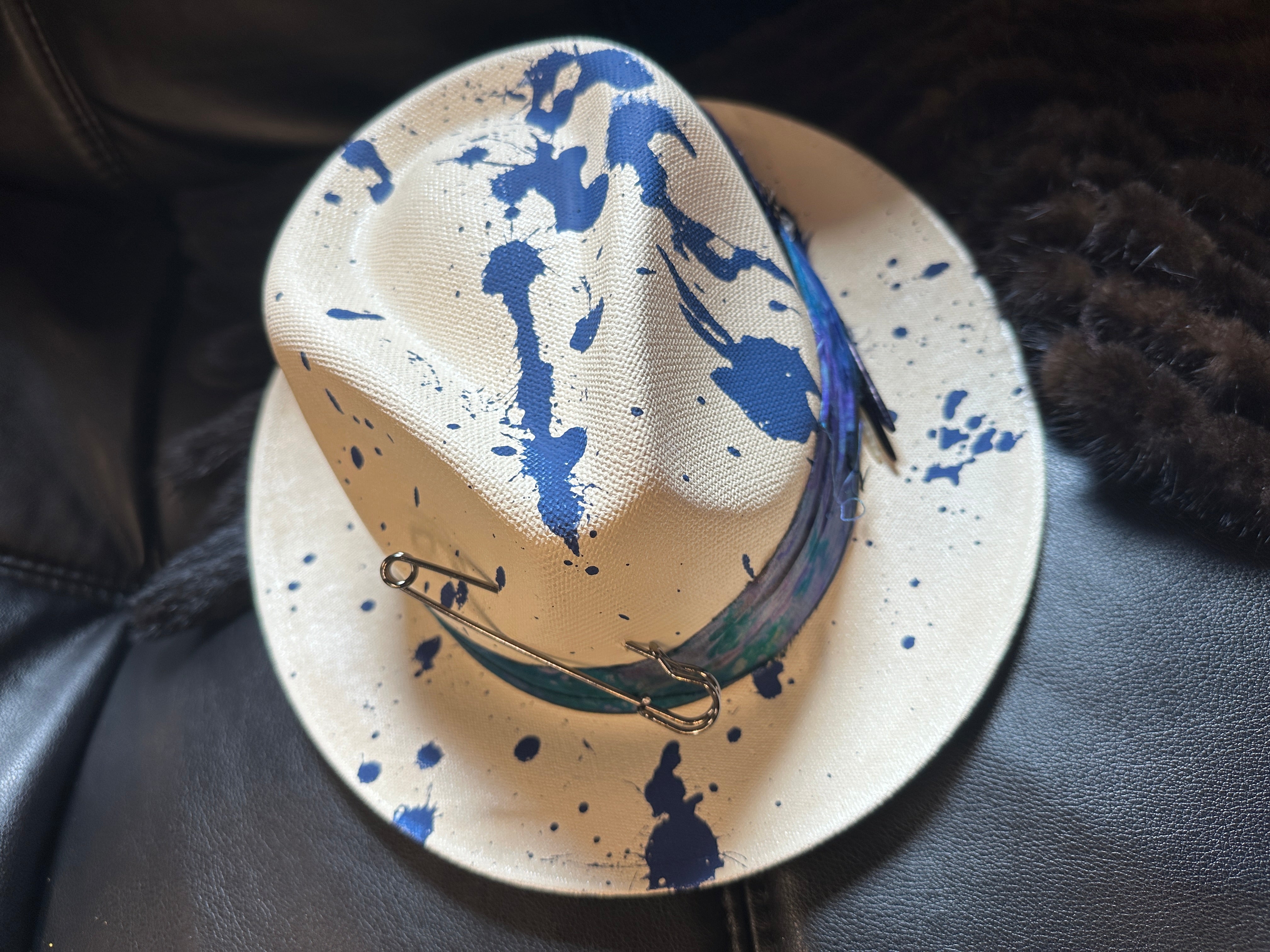 S/M/L/XL - Cream hat - blue