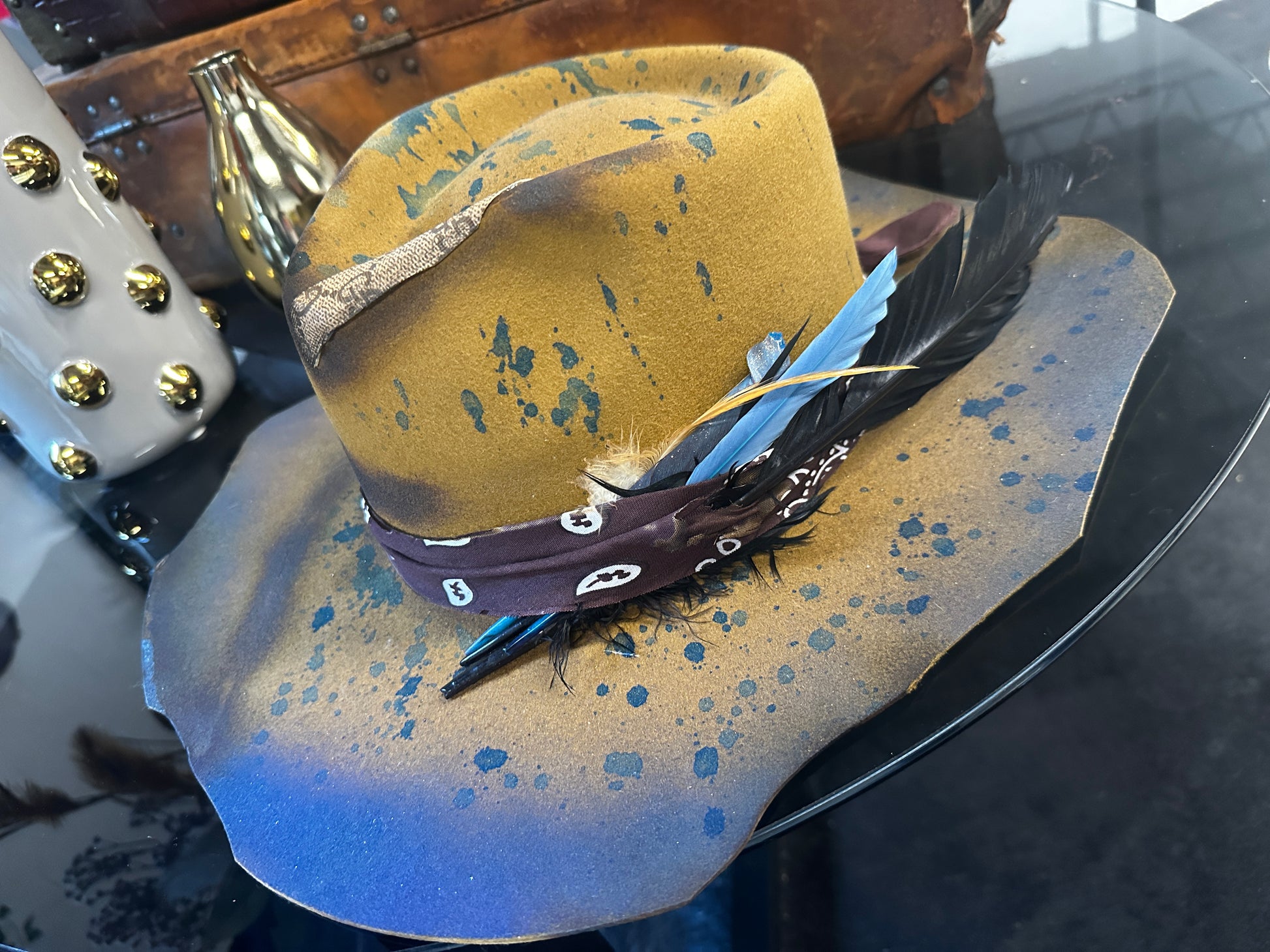 Stitched Blue and Yellow