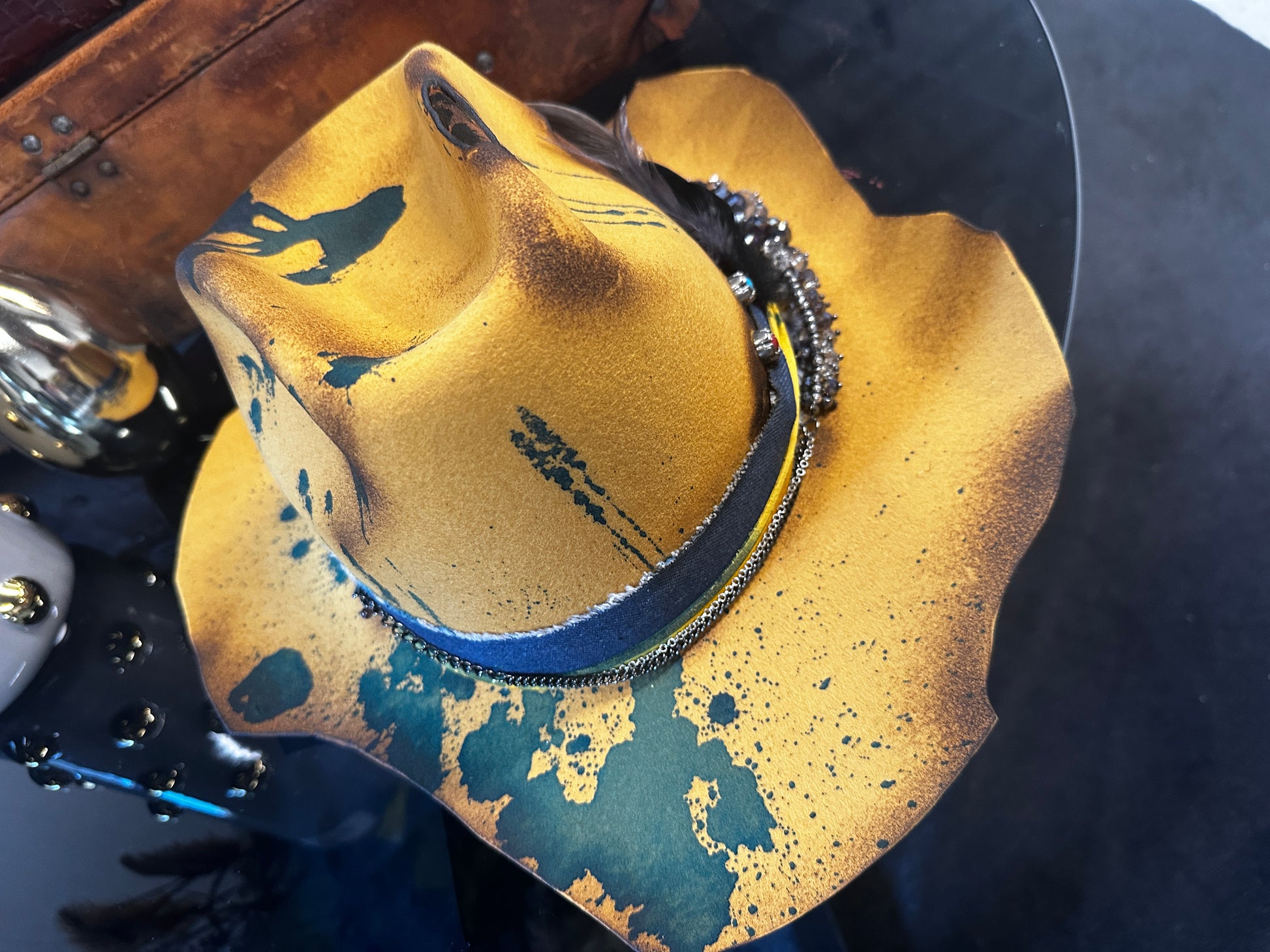 Stitched Yellow and Blue