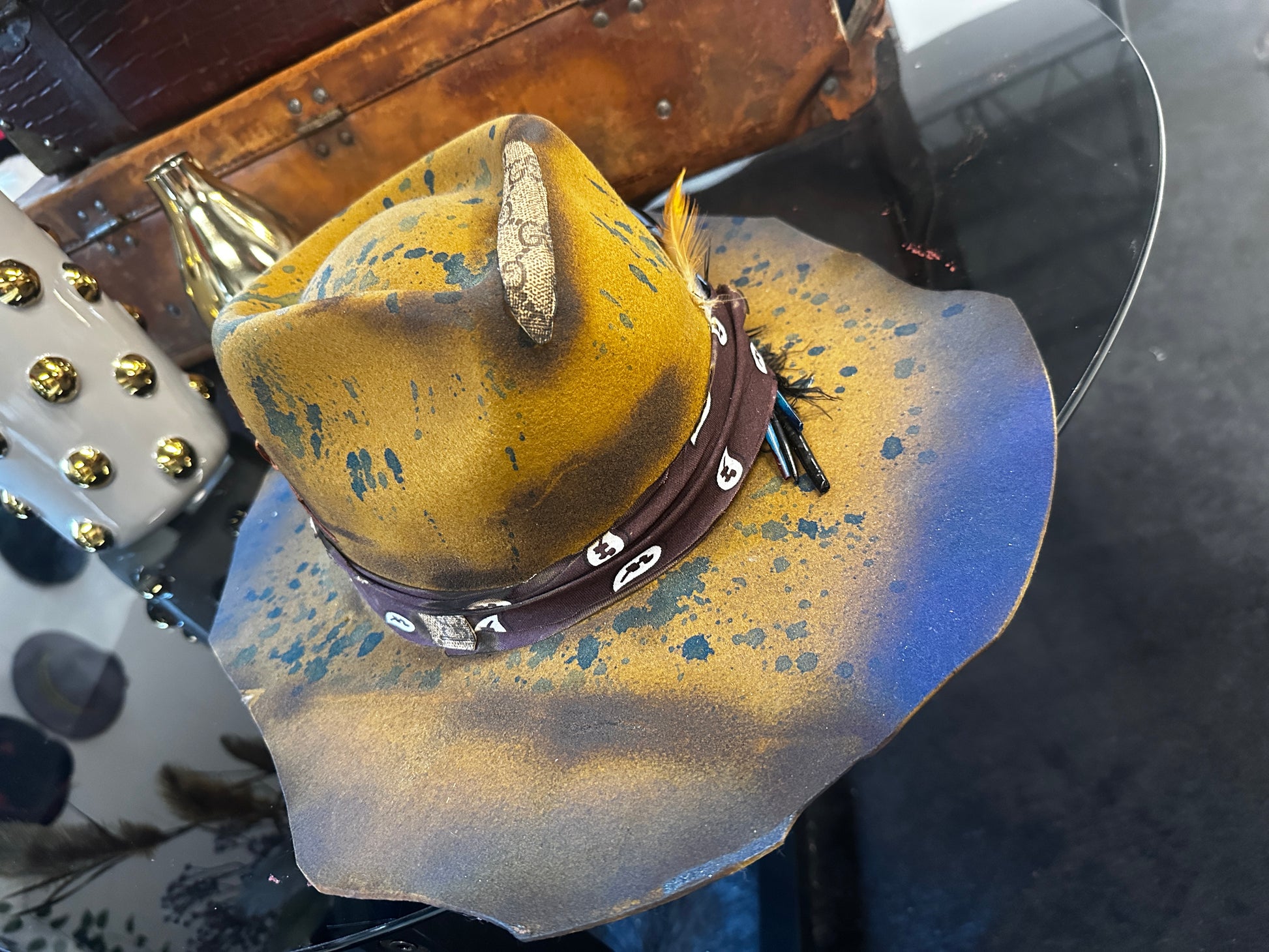 Stitched Blue and Yellow