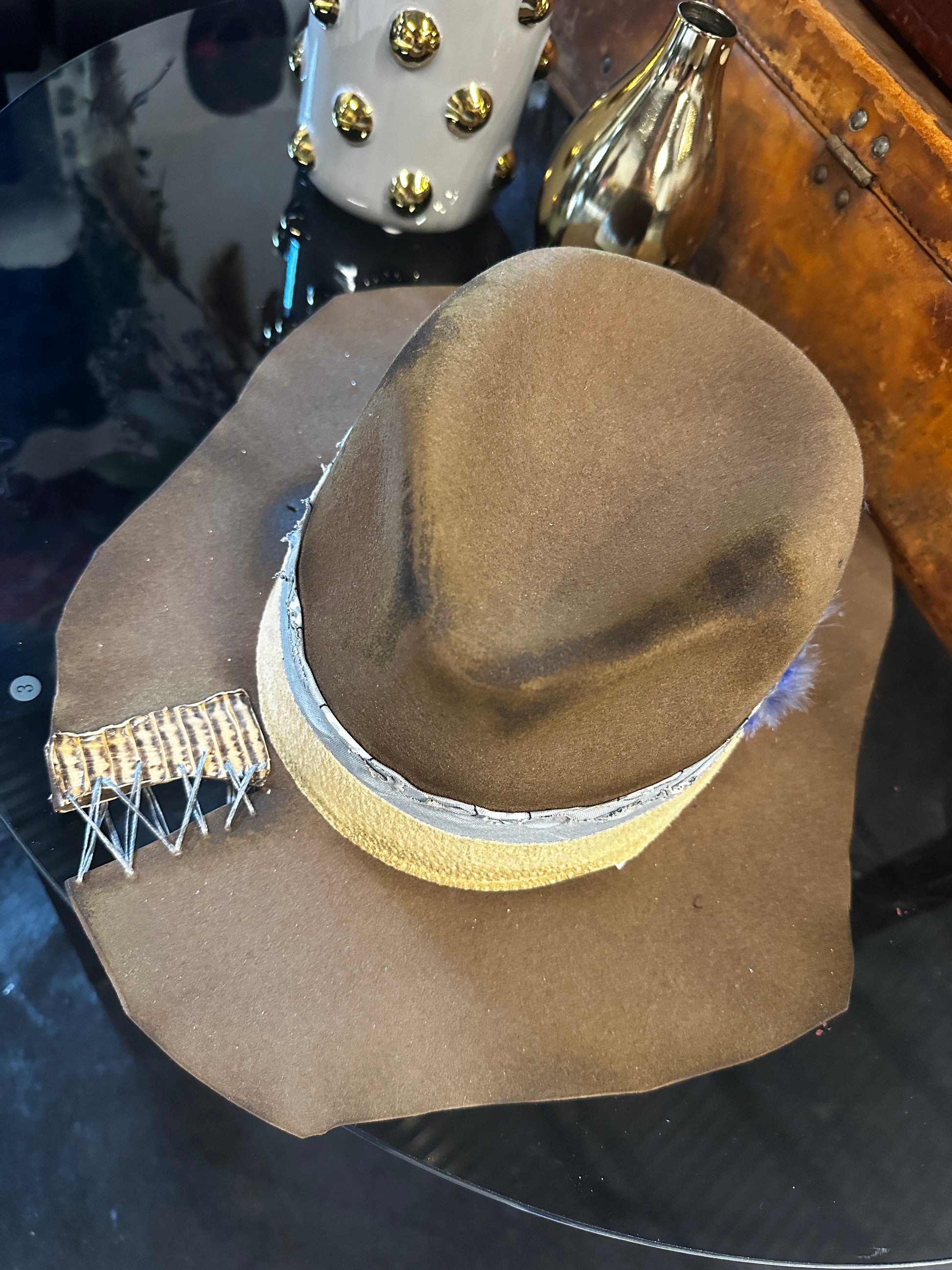 Stitched brown