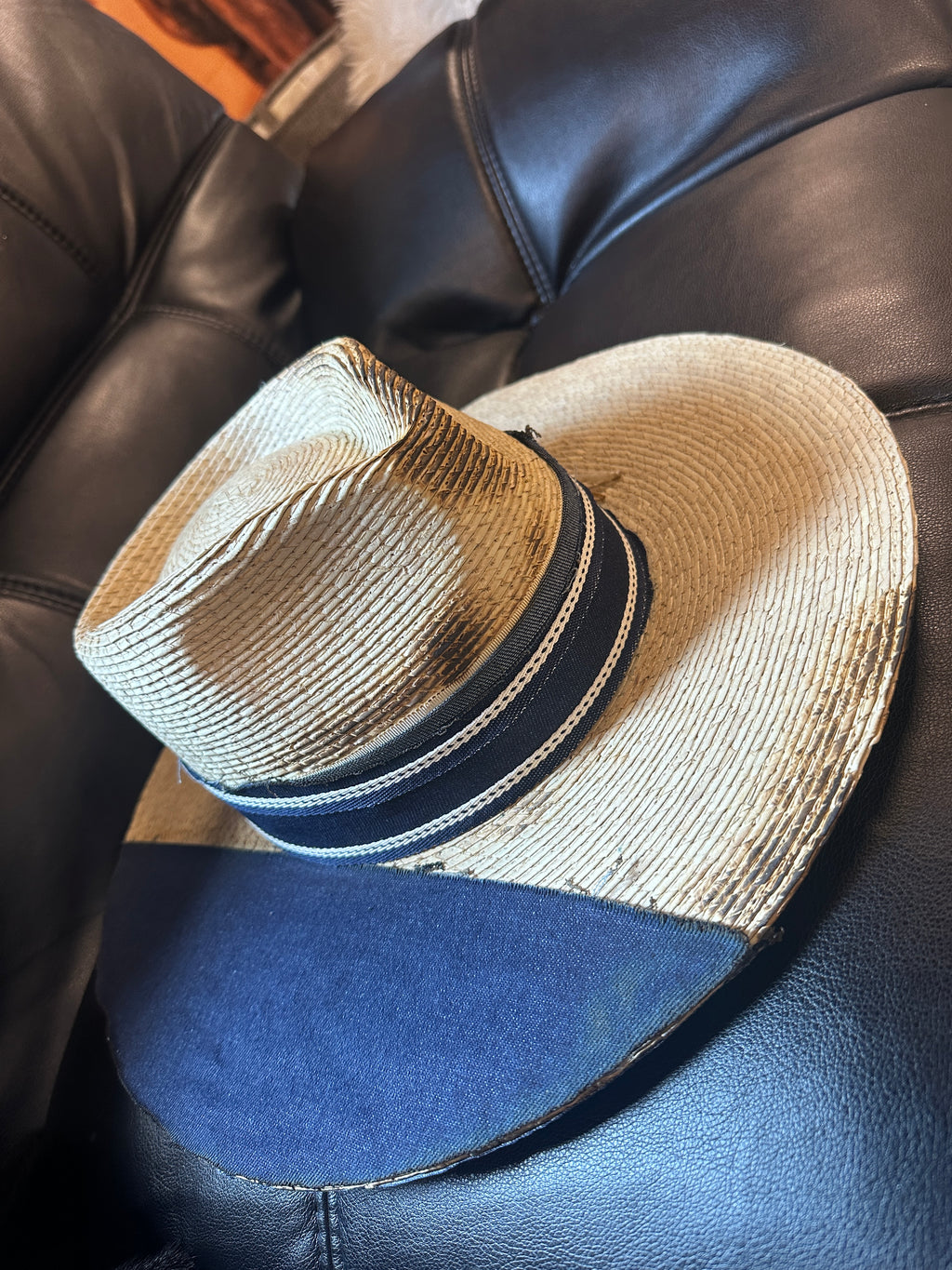 Denim straw - Wide brim