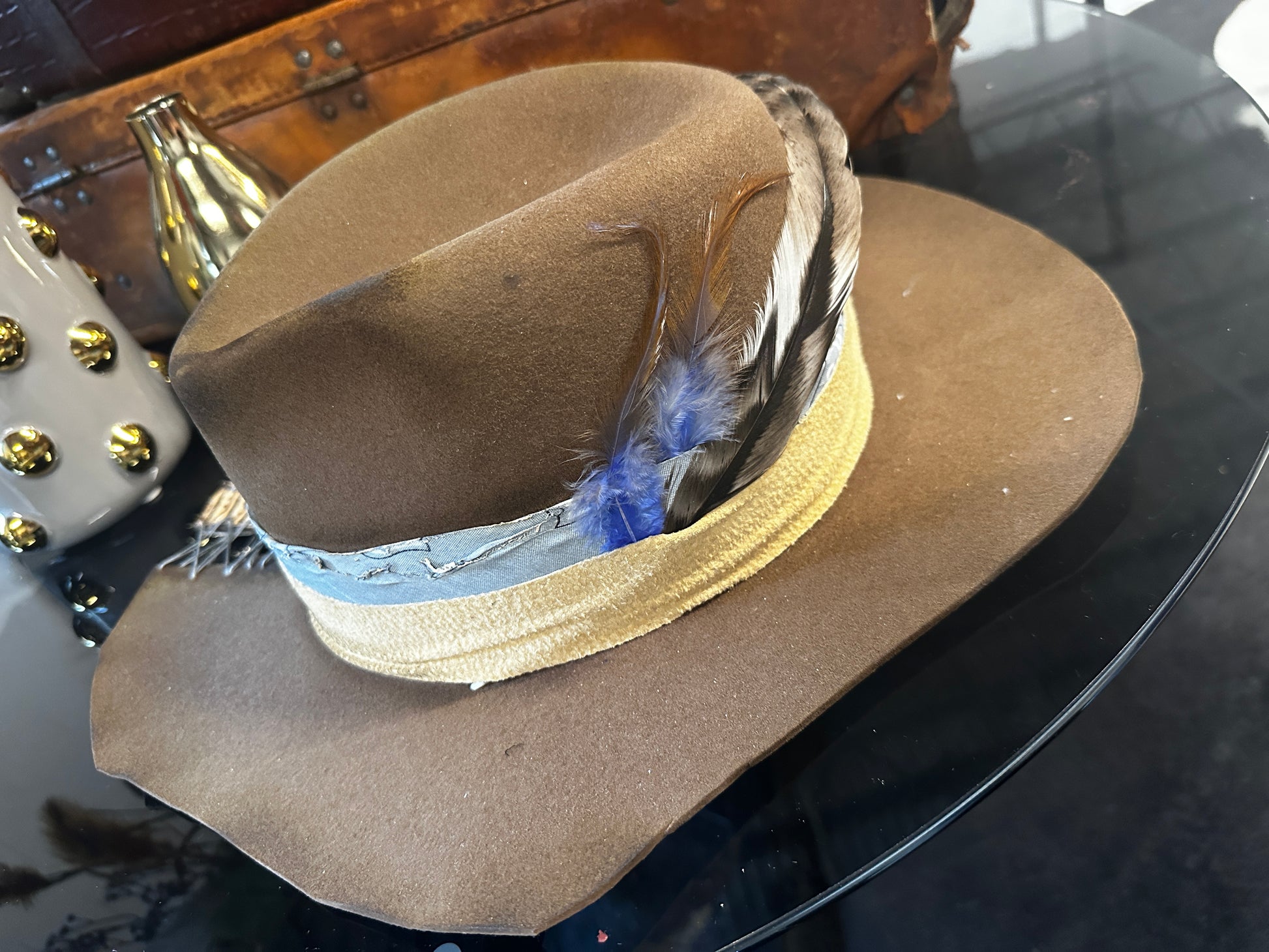 Stitched brown