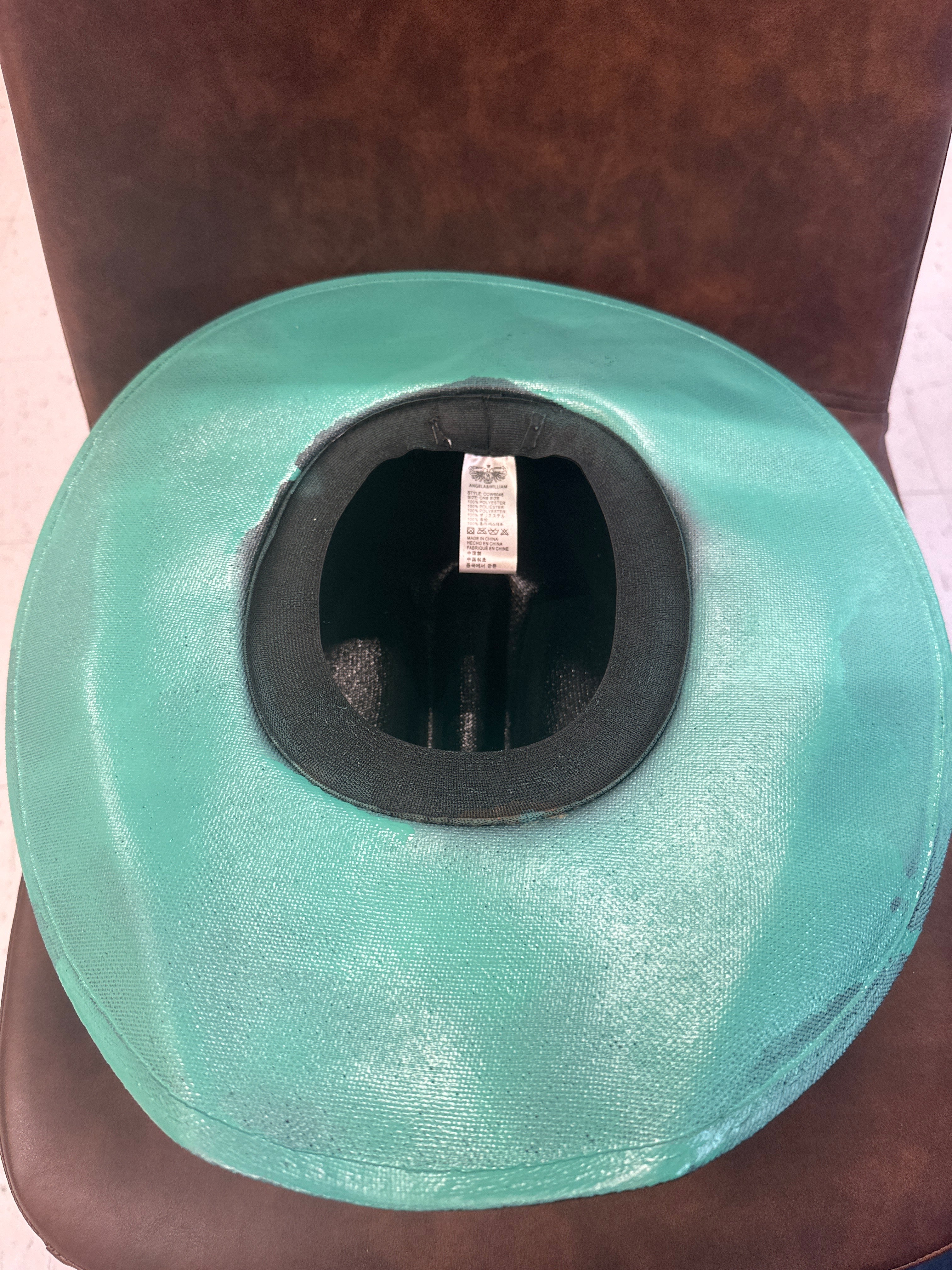 Orange/Teal - Cowboy straw