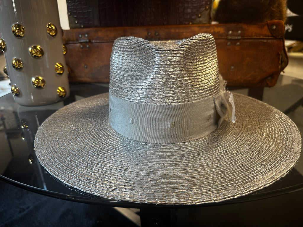 Metallic wide brim straw - Silver or Gold