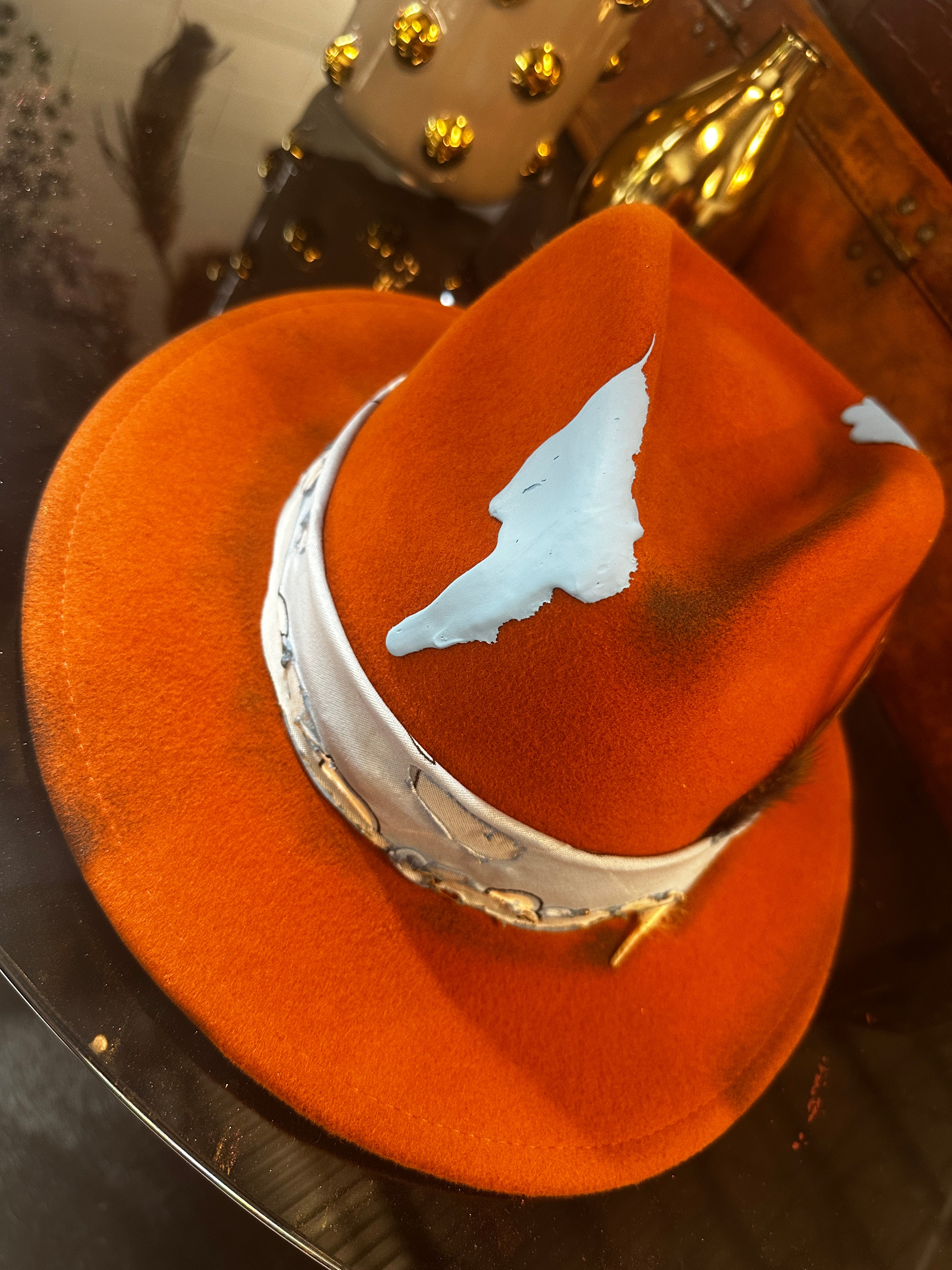 L - Light blue orange - Fedora Designs