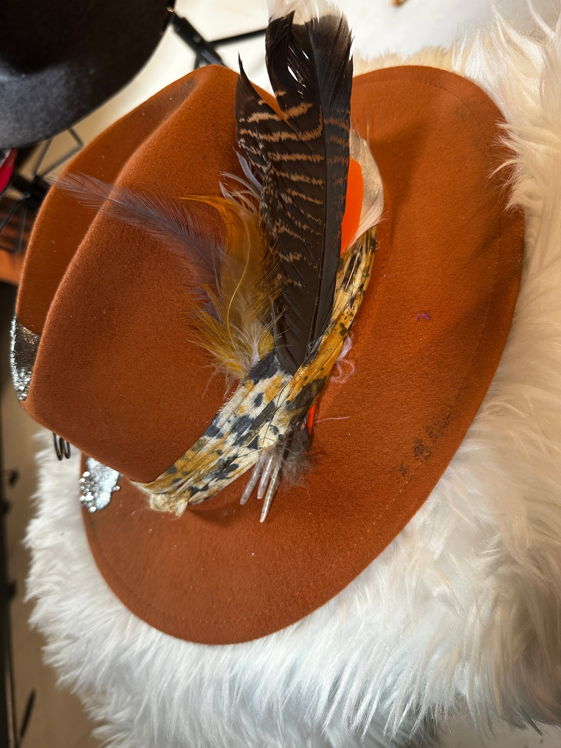L - Burnt Orange silver bling
