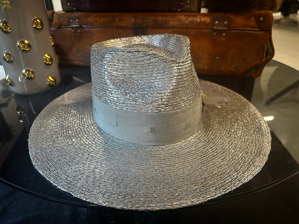 Metallic wide brim straw - Silver or Gold