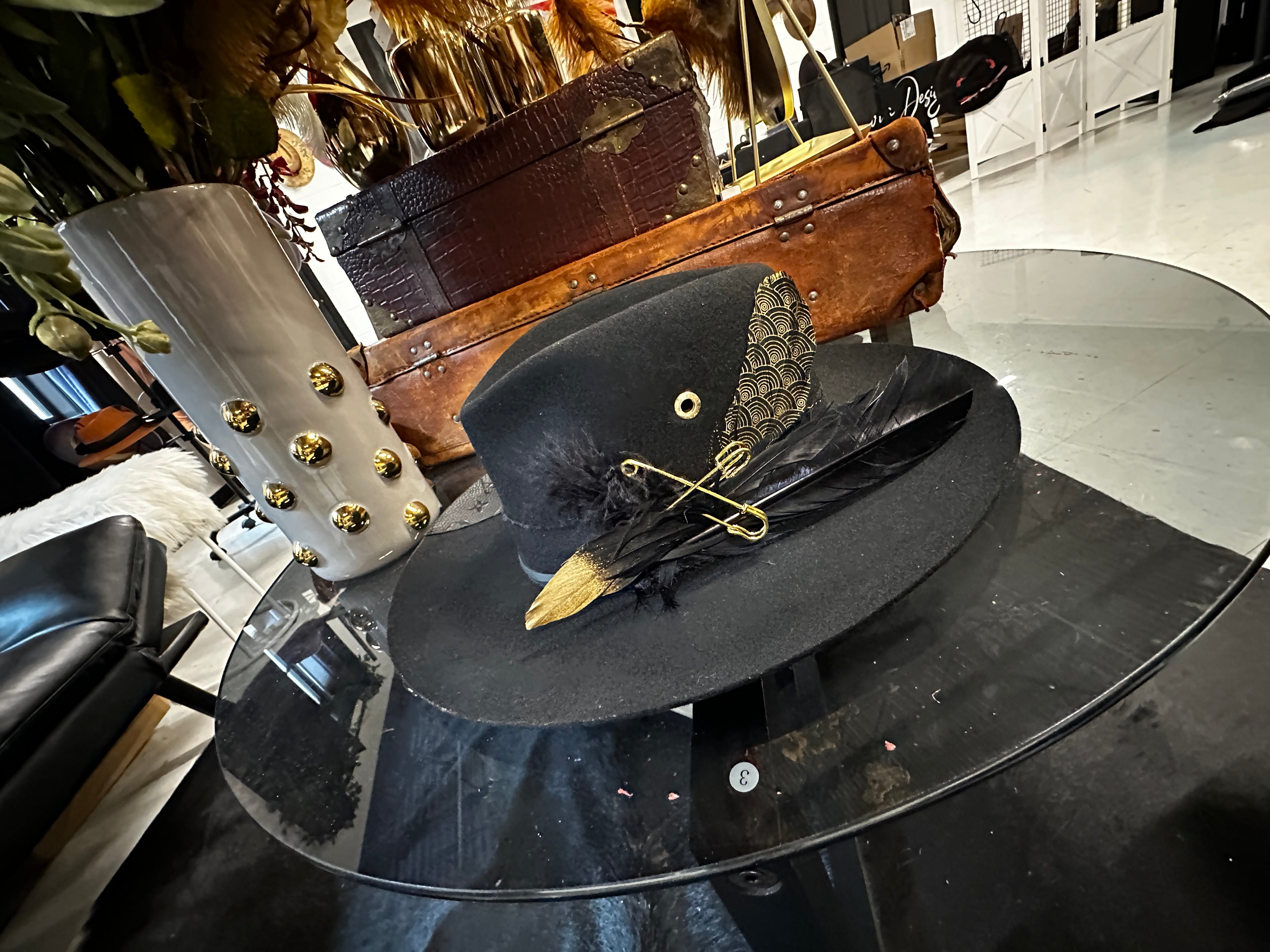 Lou - black hat - Fedora Designs