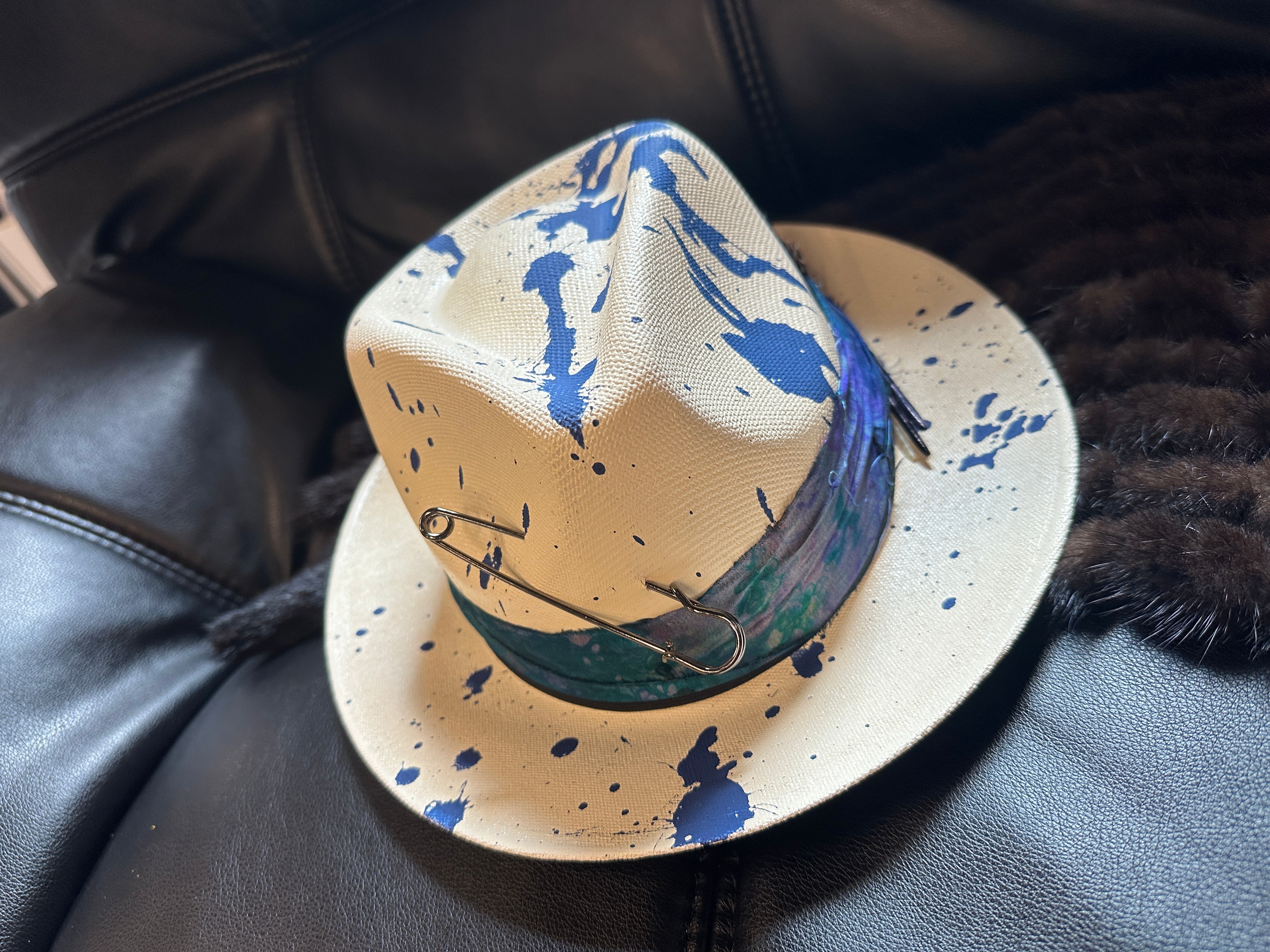 S/M/L/XL - Cream hat - blue