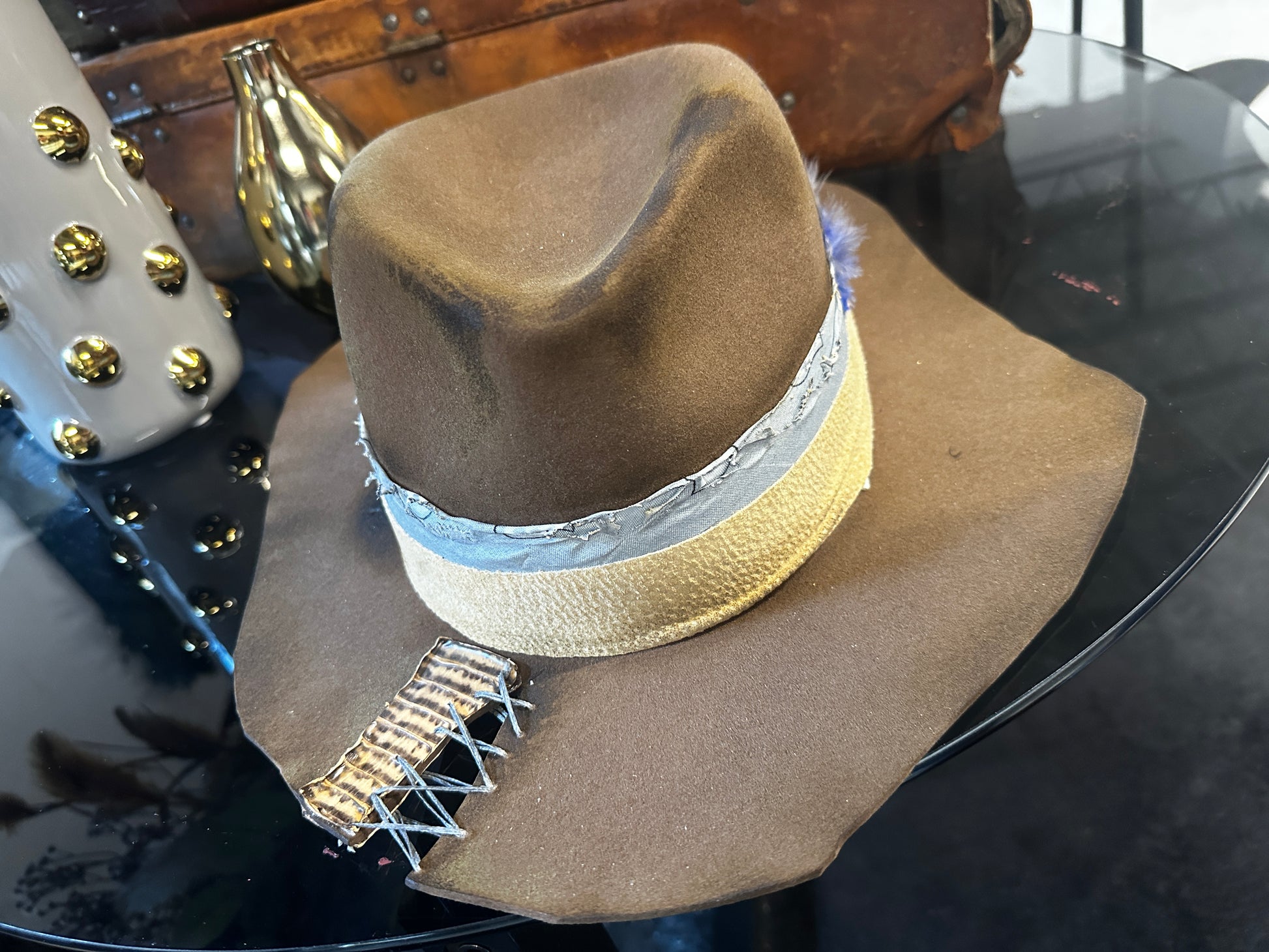Stitched brown