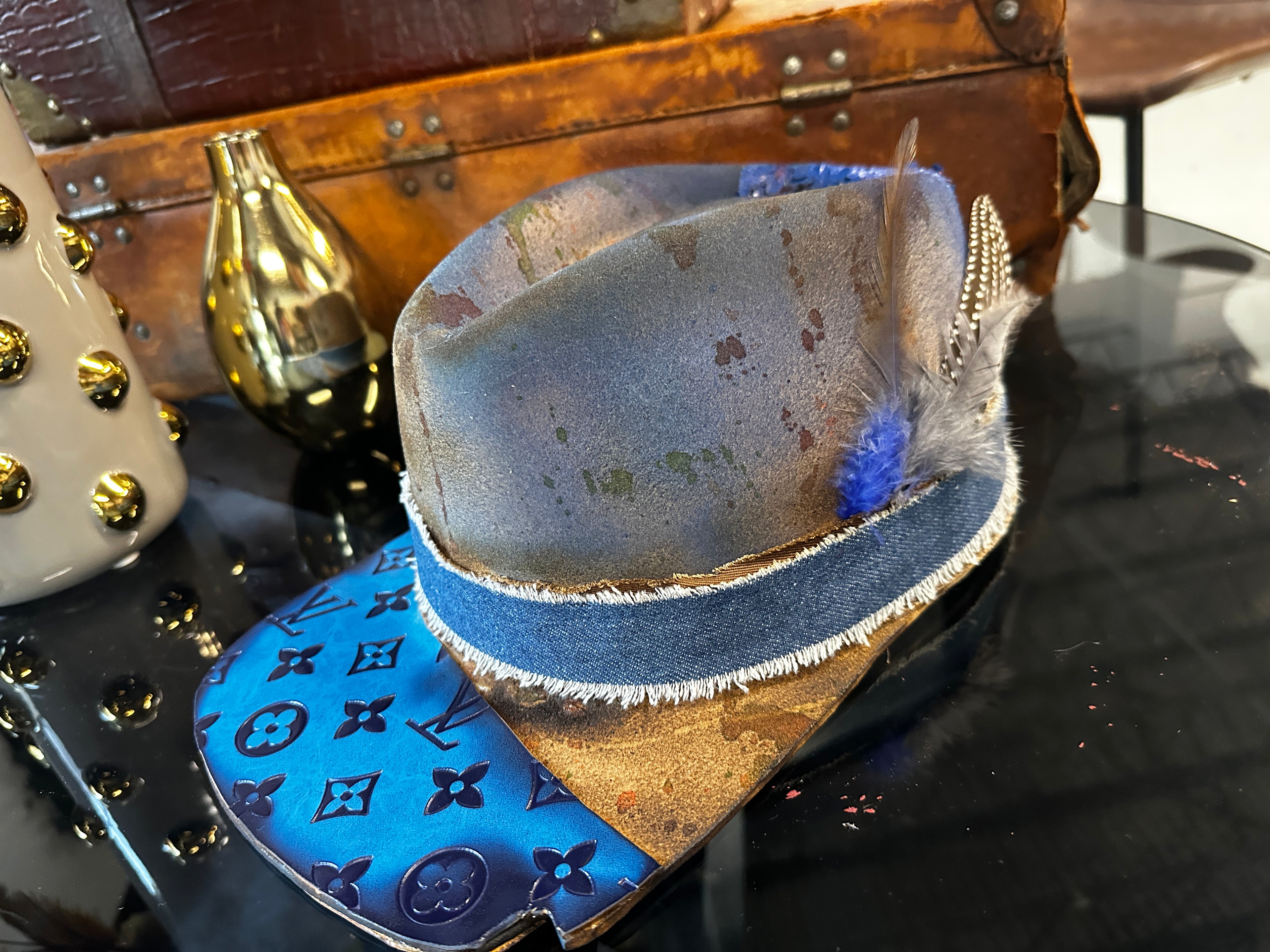 M/L/XL - Blue LV cap - Fedora Designs