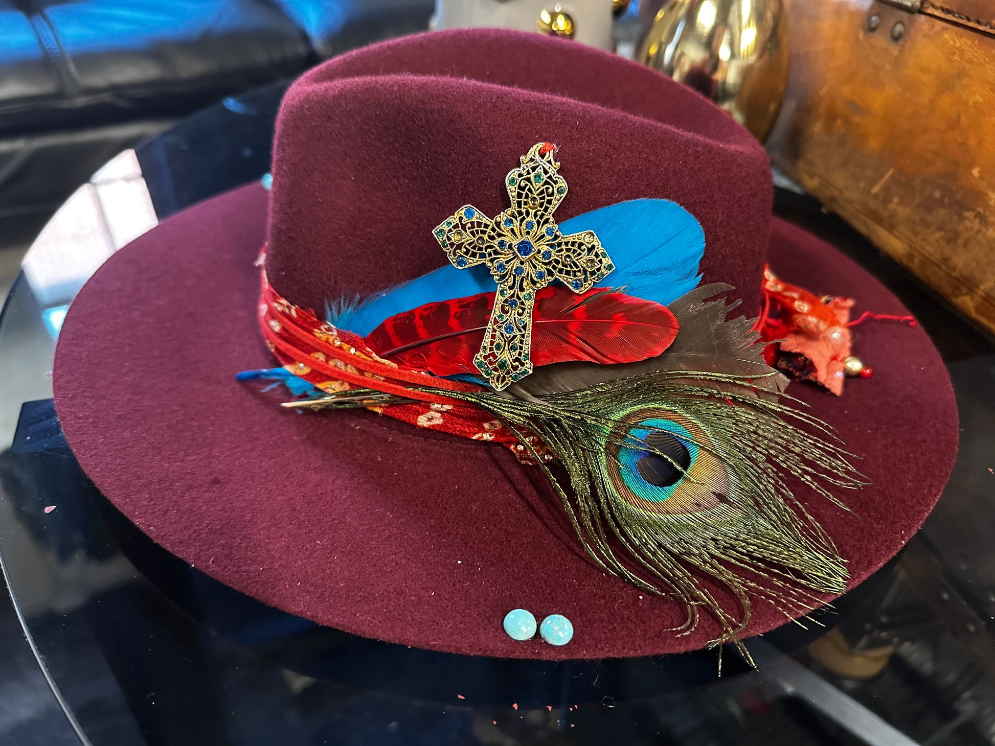 S/M - Burgundy cross